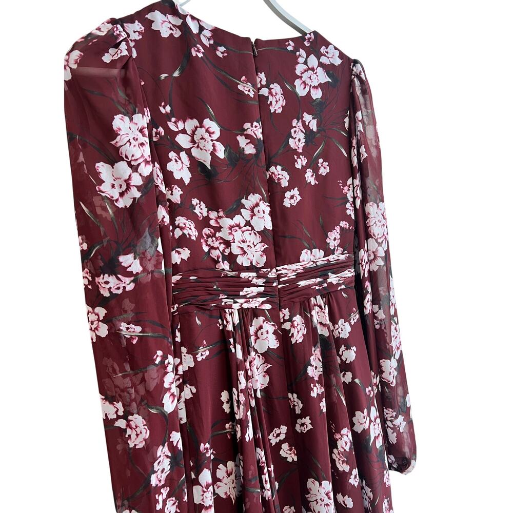 Leena for Mac Duggal Floral Chiffon Red Gown From Rent The Runway Size: XS 0 - Picture 9 of 13